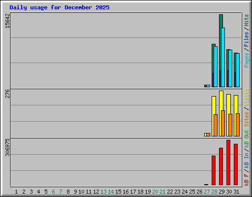 Daily usage for December 2025
